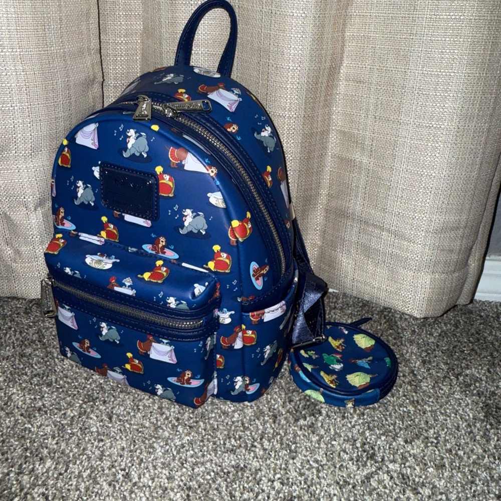 Loungefly Navy Blue Character Backpack